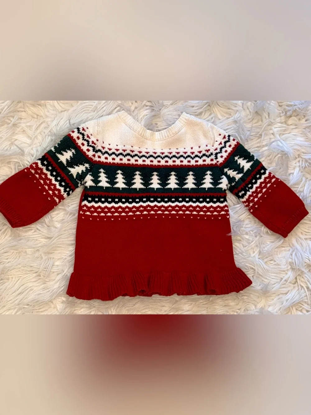 Carter's Holiday sweater Red, White & Green Knit